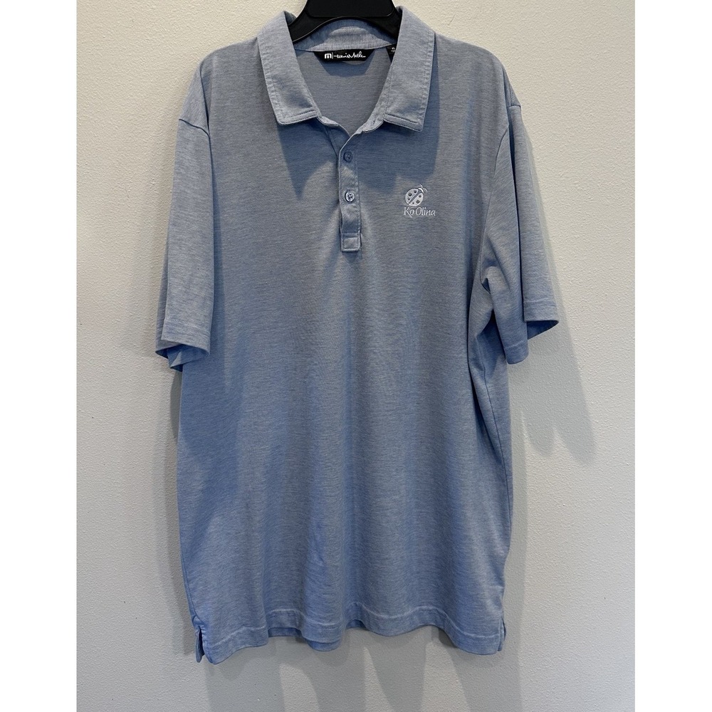 Travis Matthew Polo Golf Shirt Men Size‎ XL Baby Blue Short Sleeve Ko Olina Pima